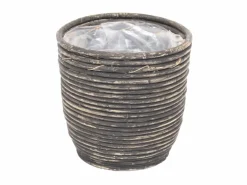 Potten En Vazen|ohgreen Pot round balloon stripe bw d24h24cm