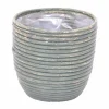 Potten En Vazen|ohgreen Pot round balloon stripe olive d20h19cm