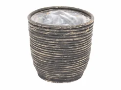 Potten En Vazen|ohgreen Pot round balloon stripe bw d20h19cm