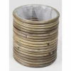 Potten En Vazen|ohgreen Pot round stripe grey d14h14cm