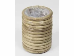 Potten En Vazen|ohgreen pot round stripe grey d8h10cm