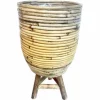 Sfeermakers|ohgreen Pot streep grijs houten pootjes