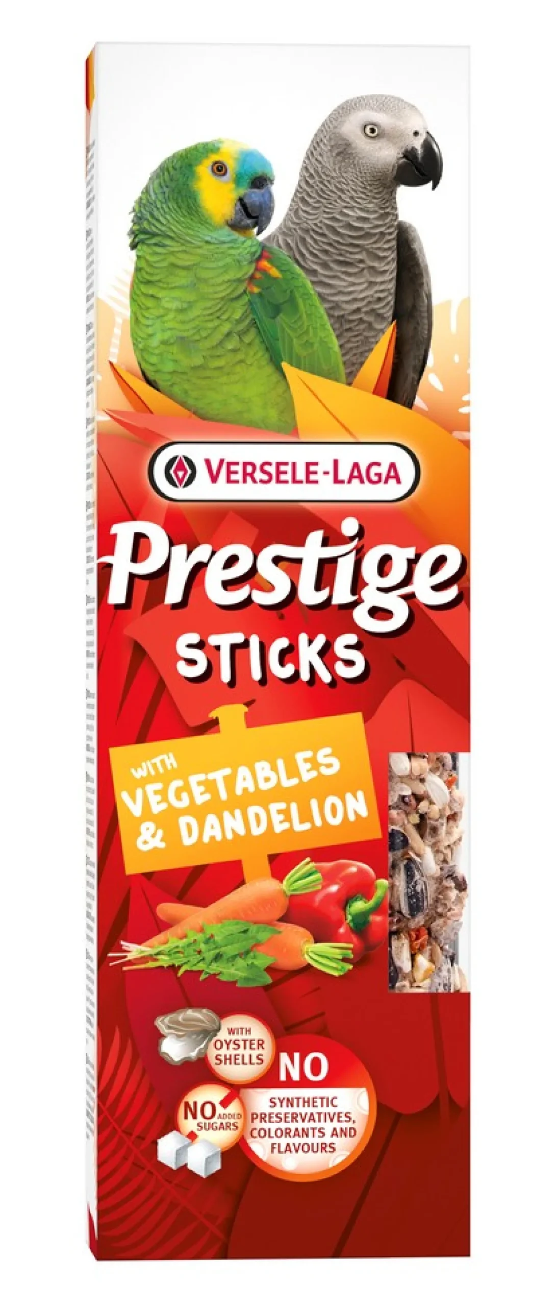 Vogels Voeding|ohgreen Prestige sticks papegaaien met groenten & paardenbloem - 2 stuks 140g