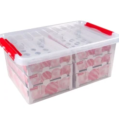 Sfeermakers|Ecocheques|ohgreen Q-line kerst box 45l met trays voor 98 kerstballen tr rood
