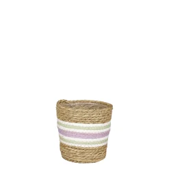 Potten En Vazen|ohgreen Rachel mand rond lila - h14xd14cm