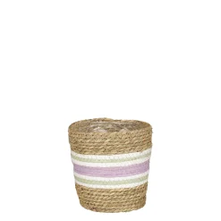 Potten En Vazen|ohgreen Rachel mand rond lila - h16xd16cm