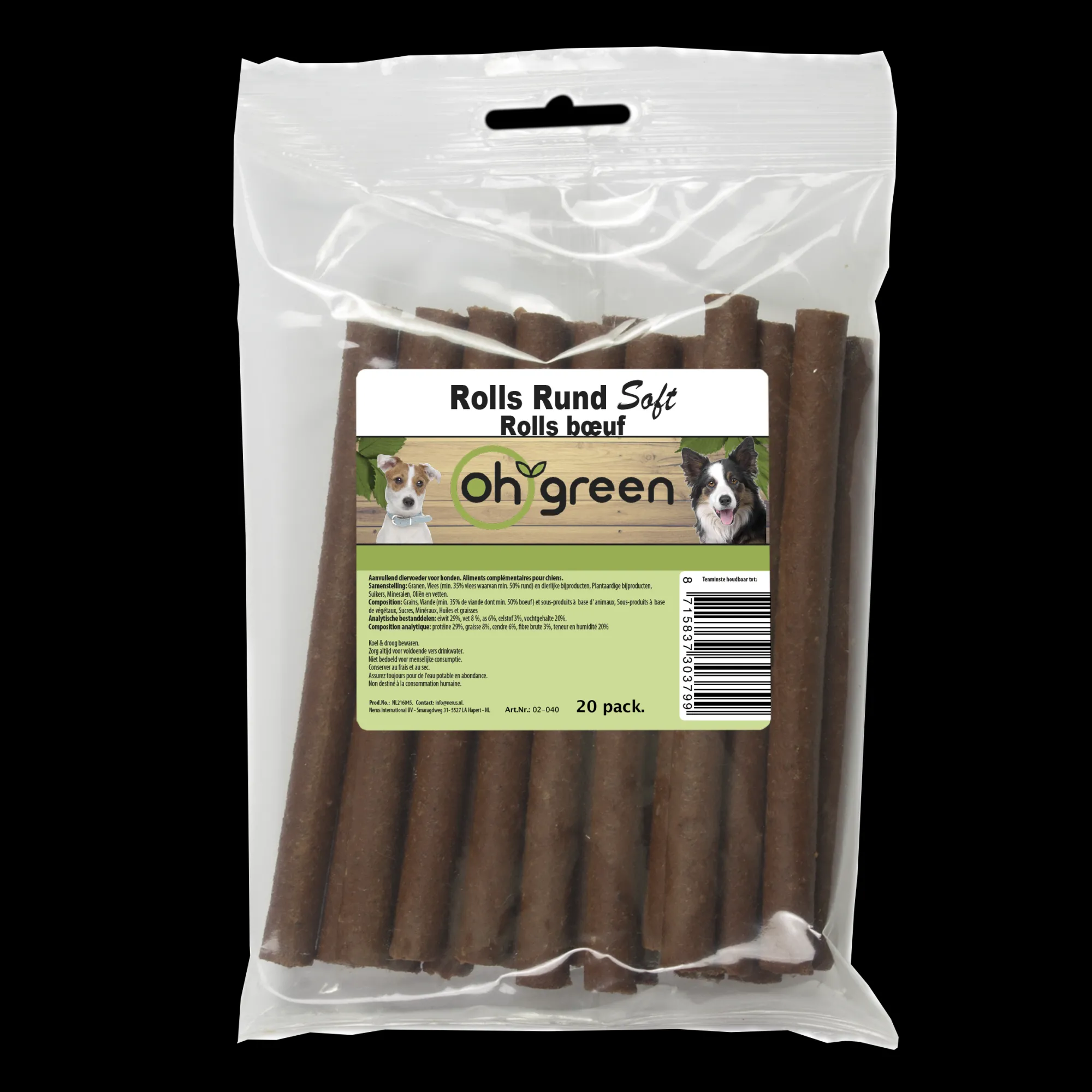 Hond Voeding|Werelddierendag|ohgreen Rolls rund 20st/zakje