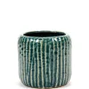 Potten En Vazen|ohgreen Sixties Pot ribbels blauw grijs d15,5 h14,5