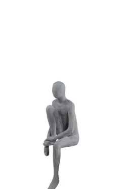 Beelden|ohgreen Standbeeld The Sitting Man Lifted Leg zandsteen grijs