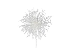 Kerstdecoratie|ohgreen Stekelbal op steel wit