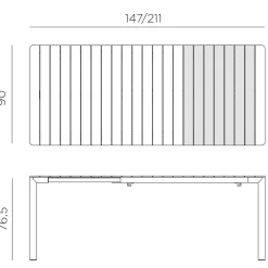 Tuinmeubelen|ohgreen Tevere tafel verlengbaar 147cm antraciet