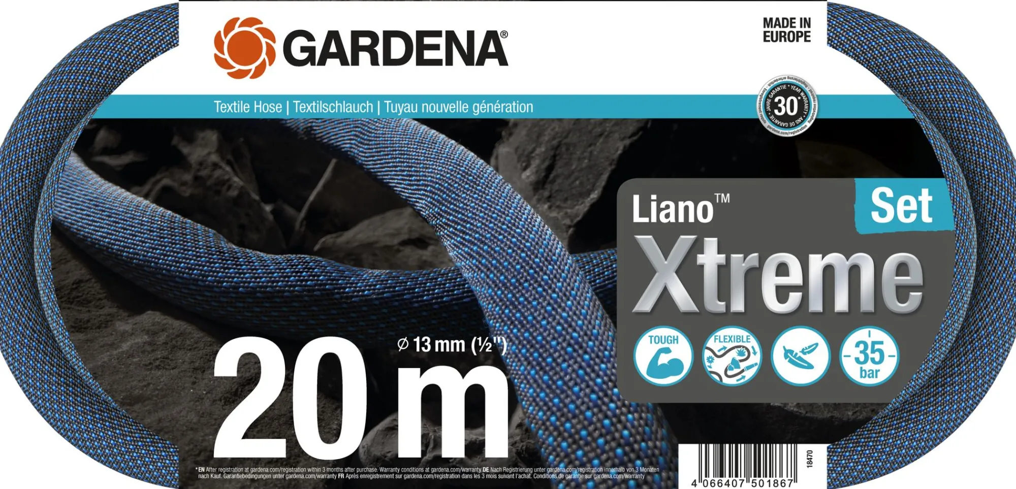 Bewatering|Ecocheques|ohgreen Textielslang Liano Xtreme 20m Set