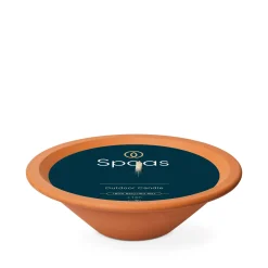 Kaarsen|ohgreen Tuinkaars Royal flame in terracotta schaal 13u - ivoor