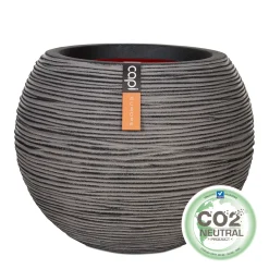 Kunststof|Ecocheques|ohgreen Vaas bol rib 40x32 antraciet