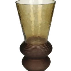 Potten En Vazen|ohgreen Vaas glas bruin 15.5x15.5x30cm