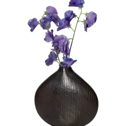 Potten En Vazen|ohgreen Vaas glas zwart 23.5x7x21.5cm