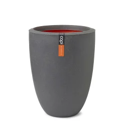 Kunststof|ohgreen Vaas laag smooth 26x36 d.grijs