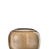 Potten En Vazen|ohgreen Vaas op voet rond glas amber s (16x16x16cm)