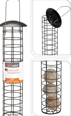Voederhuisjes En Aanverwanten|ohgreen Vogelvoerhouder metaal 9x35cm