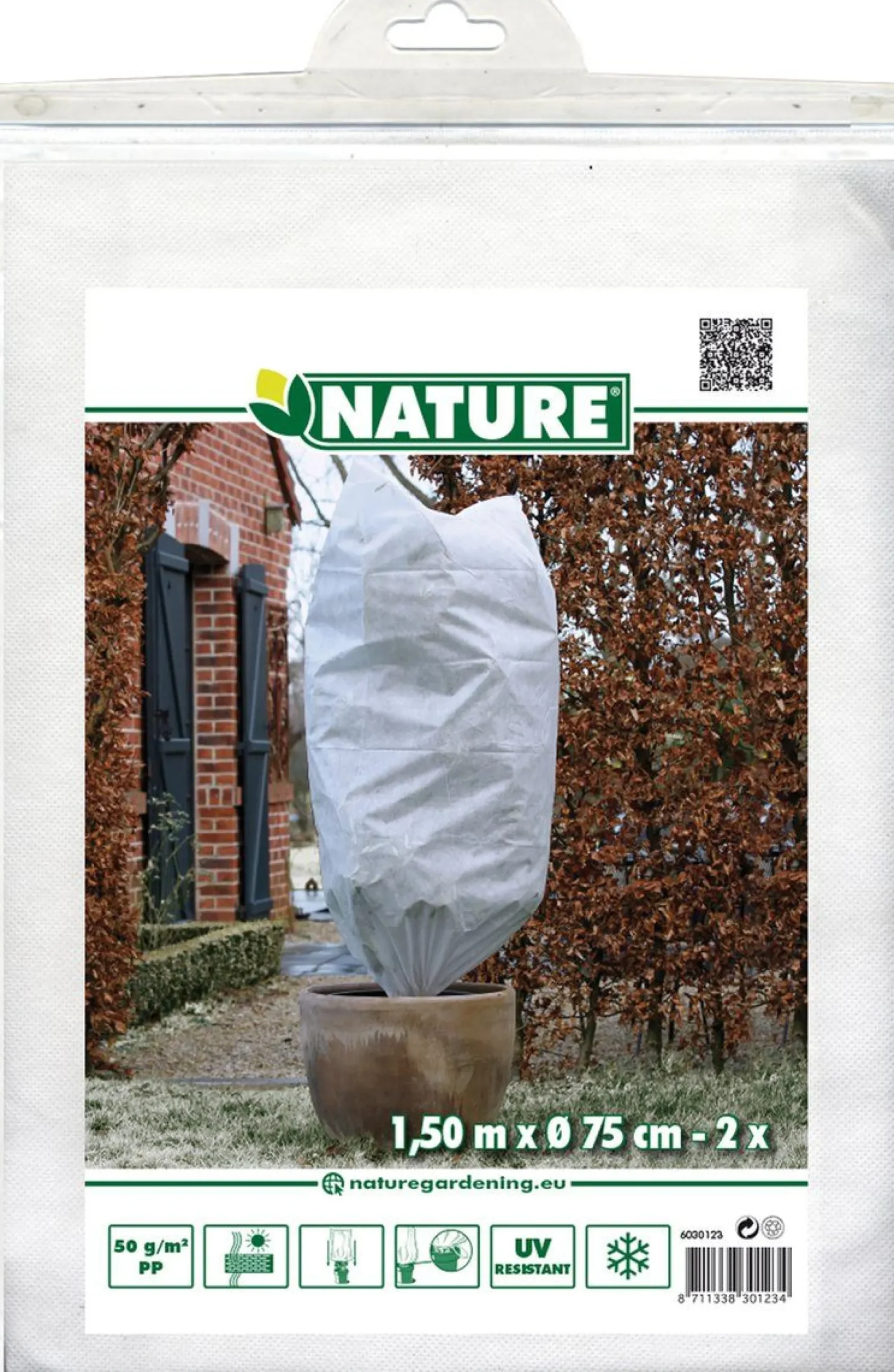 Winter|Ecocheques|ohgreen Winterafdekhoes 75cmx1,5m wit 2 stuks