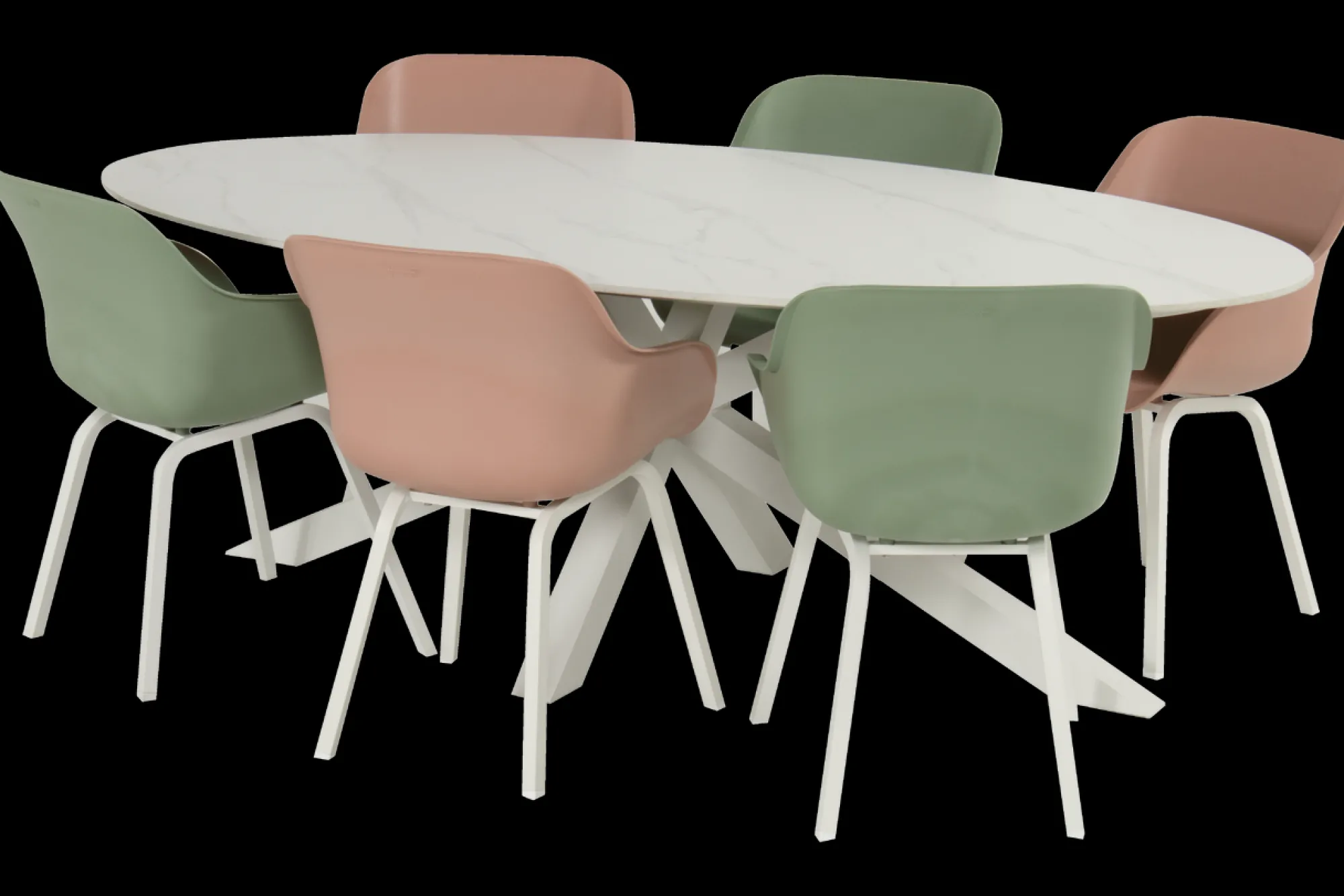 Tuinmeubelen|ohgreen Xander tafel ovaal wit