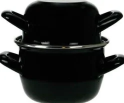 Koken|ohgreen Zwarte mosselpot Ø18 cm geschikt voor inductie